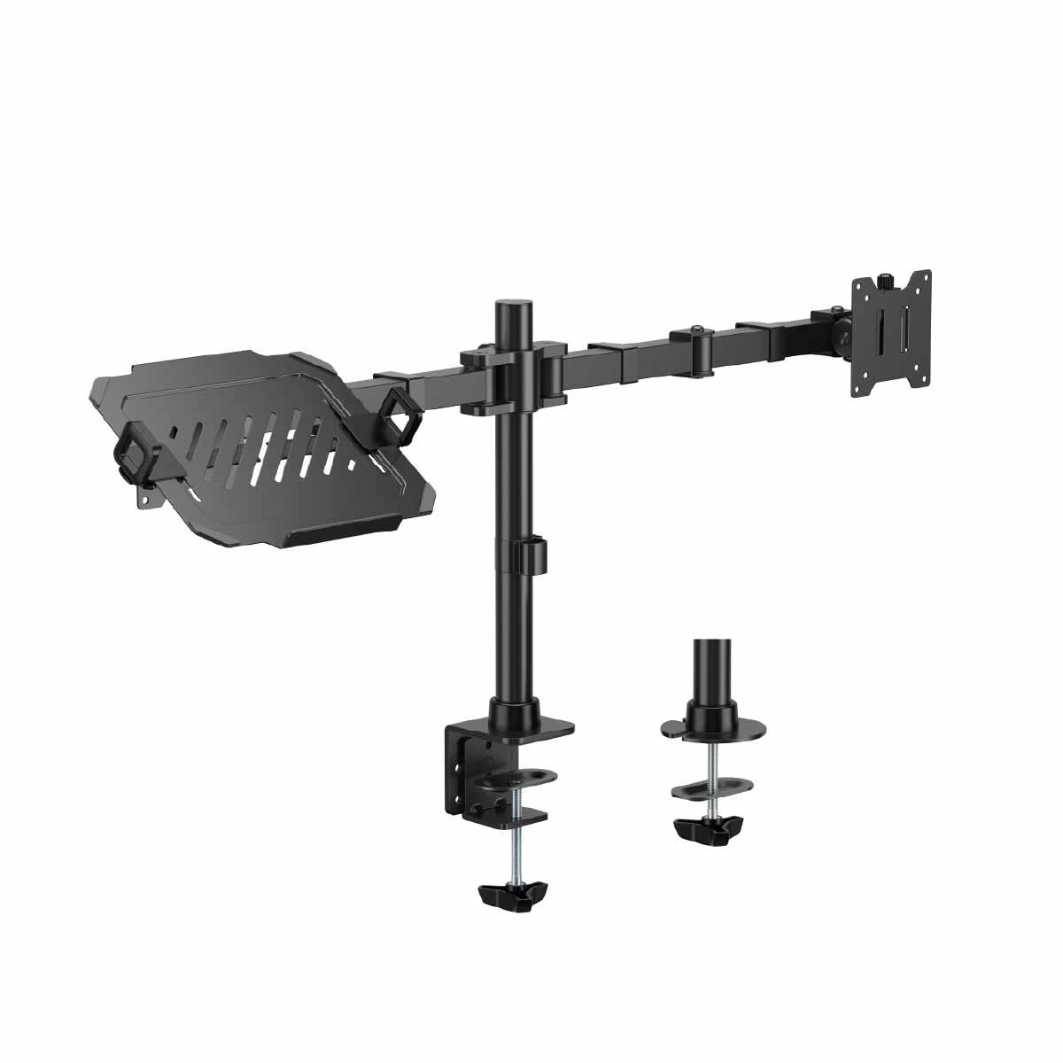 Heavy-Duty Articulating Monitor Arm with Laptop Holder